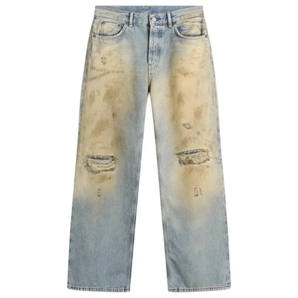 Мужские джинсы Acne Studios Baggy с потертостями, средне-синие