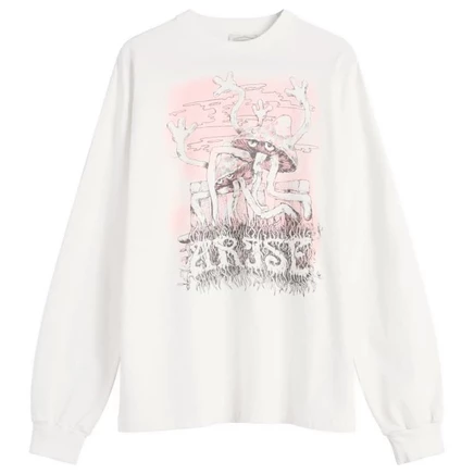 Мужская футболка с длинным рукавом Aries Faded Shroom белая