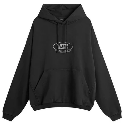 Мужское худи Vans x A.O.D. Oval Logo, чёрное с винтажной стиркой