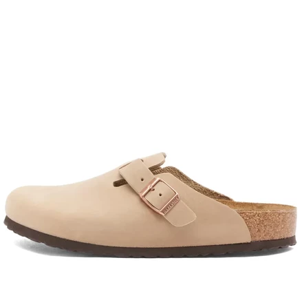 Мужские сабо Birkenstock Boston из кожи, табачные