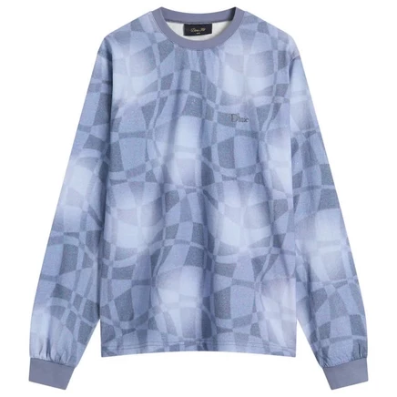 Абстрактная футболка с длинным рукавом Dime static blue