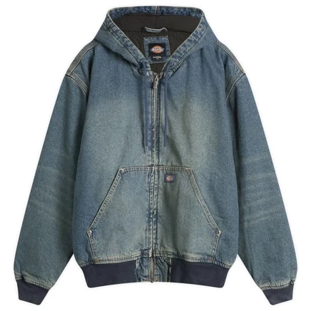 Мужская джинсовая куртка Dickies Hilham с капюшоном, хаки с синим оттенком