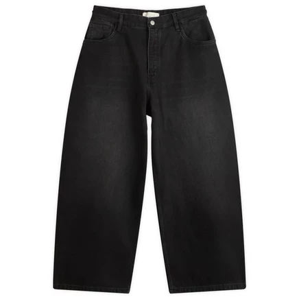 Объемные джинсы Studio Nicholson со свободными штанинами washed black