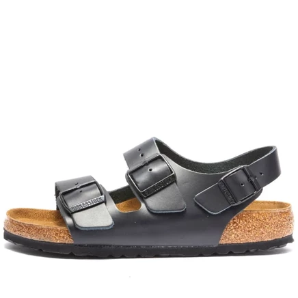 Мужские сандалии Birkenstock Milano из натуральной кожи, черные
