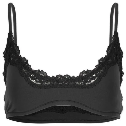 Женский бралет SKIMS Fits Everybody Lace Scoop, оникс