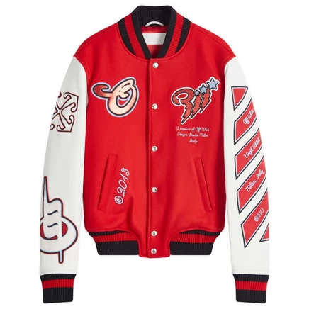 Мужская куртка-бомбер Off-White Scorpio, красно-белая