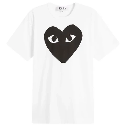 Мужская футболка Comme des Garçons Play с сердцем, белая