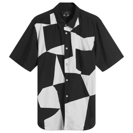 Черная рубашка в стиле пэчворк с коротким рукавом Comme des Garçons black