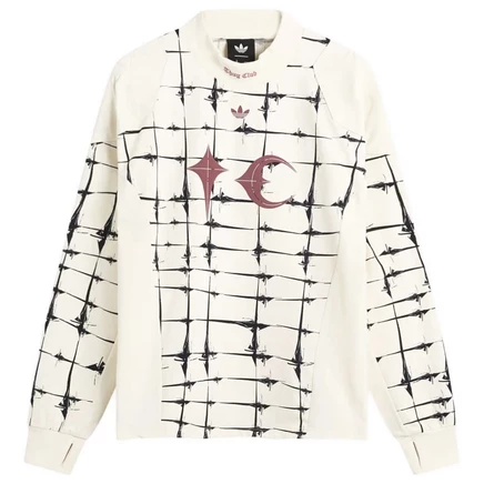 Мужской лонгслив Adidas x Thug Club Goalie, кремово‑белый