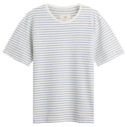Мужская футболка Folk Textured Stripe, экрю-синяя