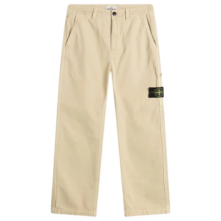 Мужские рабочие брюки Stone Island Panama Cotton из хлопка, прямые, песочные