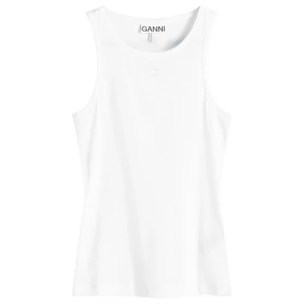 Мужская майка Ganni Soft Cotton Rib, белая