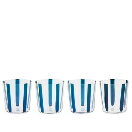 Стаканы The Conran Shop Nova Stripe 360 мл, набор 4 шт., темно-синие