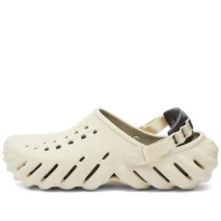 Мужские сабо Crocs Echo Clog, костяные/черные