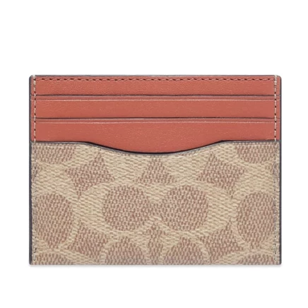 Мужской картхолдер Coach Signature, бежево-рыжий