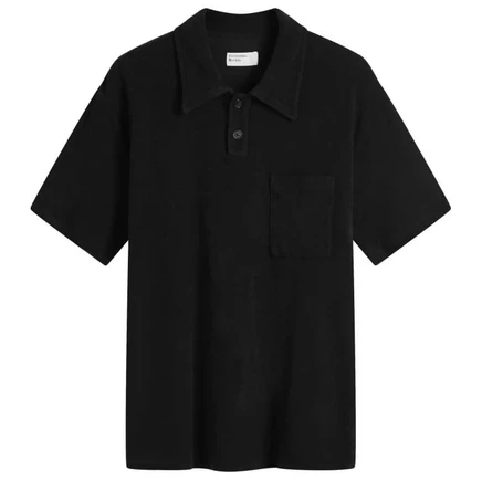 Легкое махровое поло Universal Works Newlyn black