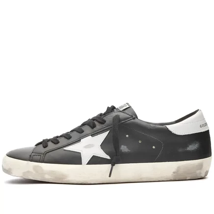 Мужские кроссовки Golden Goose Super-Star, чёрно-белые