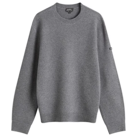 Вязаный джемпер A.P.C. Thomas Wafle heathered anthracite