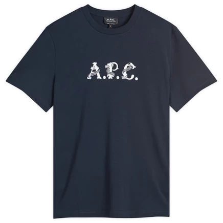 Мужская футболка A.P.C. Hugo Logo, темно-синяя