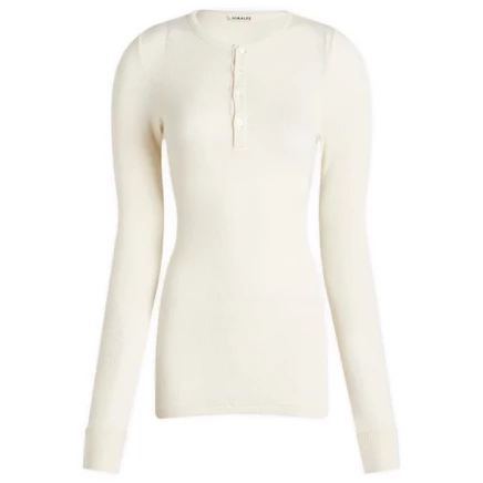 Пуловер Auralee Organic из мягкой ткани в рубчик ivory