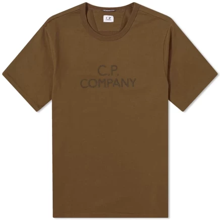 Мужская футболка C.P. Company 30/2 с логотипом, зеленая