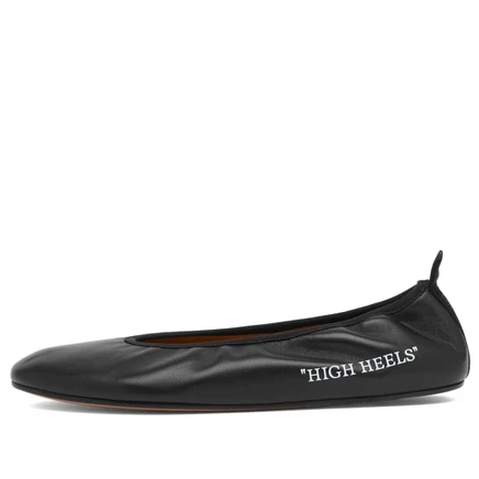 Женские туфли-балетки Off-White на каблуке, черные