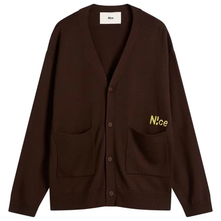 Мужской кардиган NCE Embroidered Logo, коричневый