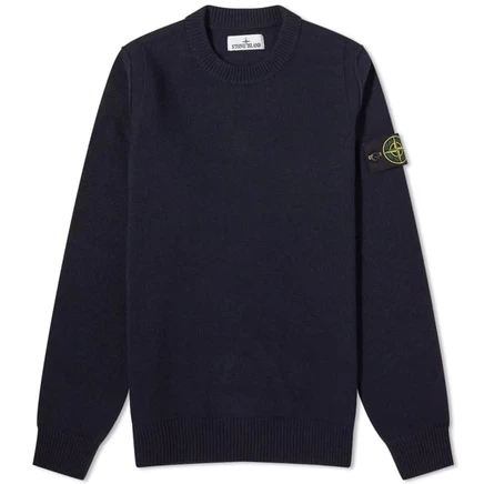 Круглый вырез из овечьей шерсти с обратным швом Stone Island
