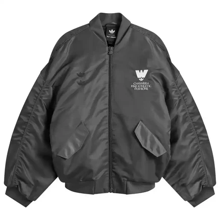 Мужской бомбер Adidas x Willy Chavarria сатиновый, серый