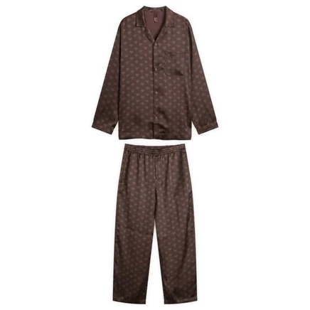 Мужской пижамный комплект Skims Sateen, cocoa heart halfdrop