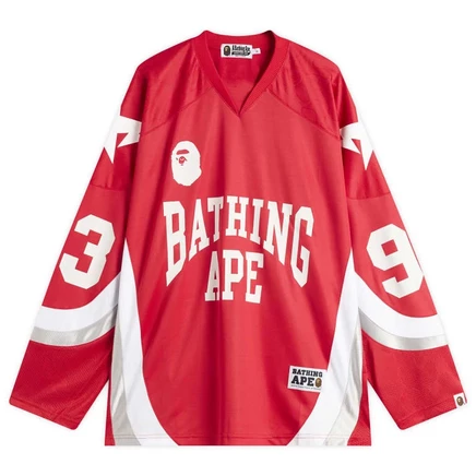 Мужской хоккейный джерси A Bathing Ape Line Camo, красный