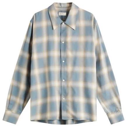 Мужская рубашка SecondLayer Relaxed Check, синяя