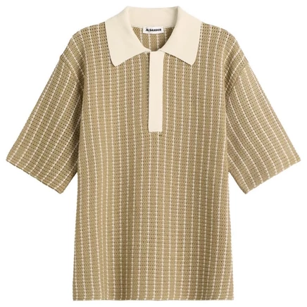 Мужское поло Jil Sander двухцветное, бежевое