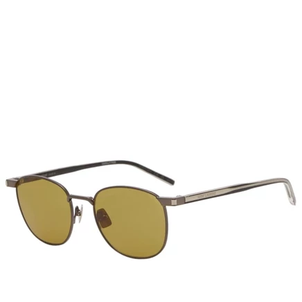 Мужские солнечные очки Saint Laurent SL 747, рутениевые/коричневые