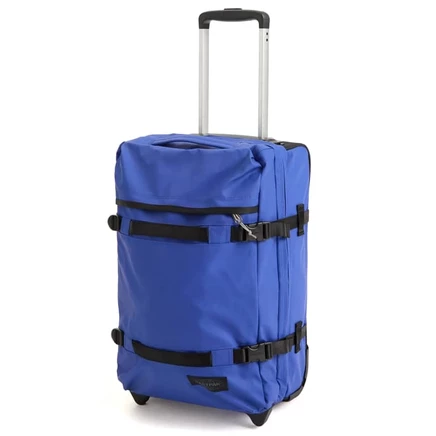 Eastpak Transit - небольшая дорожная сумка на колесиках tarp blue