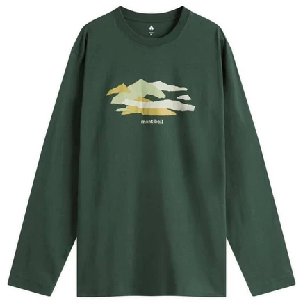 Футболка с длинным рукавом Montbell Mountains dark green