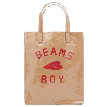 Мужская сумка-тоут BEAMS BOY Logo, бежевая
