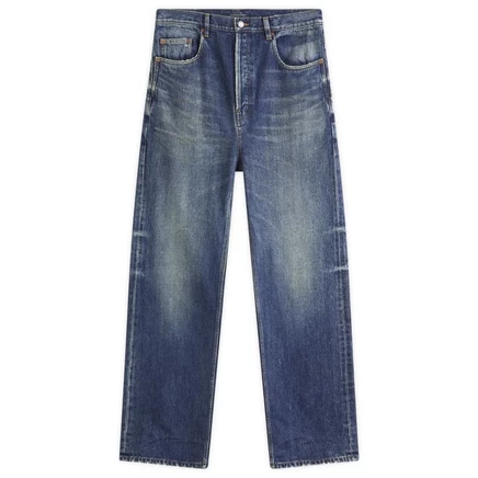 Мужские джинсы Saint Laurent High Rise Straight, винтажно-синий