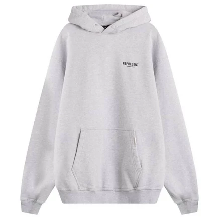 Мужское худи Represent Owners Club из хлопка, серо-черное