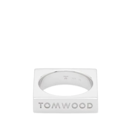 Мужское кольцо Tom Wood Square, серебристое