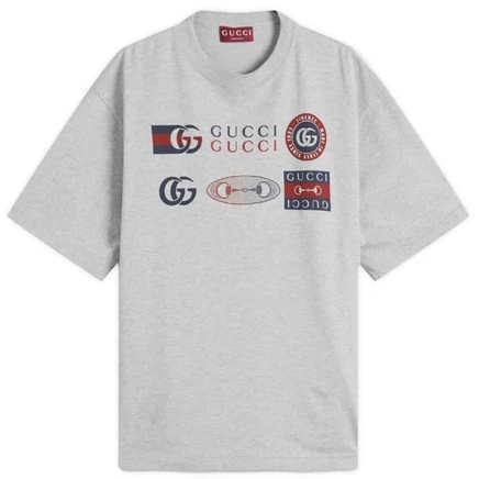 Мужская футболка Gucci Motocross Logo, серая