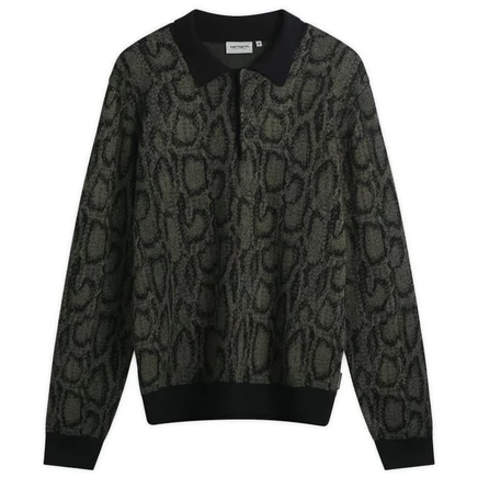 Мужское поло Carhartt WIP Snake Knit, зеленое