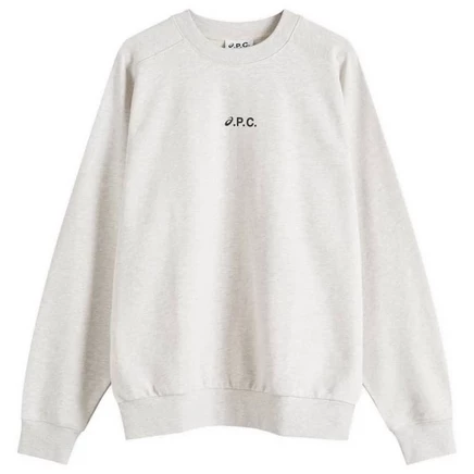 Толстовка A.P.C. x Asics Lake Crew heathered light grey