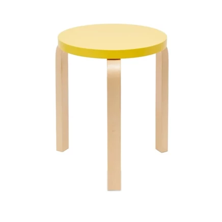 Табурет Artek Alvar Aalto 1933 Stool 60 из массива березы, лакированный желтый