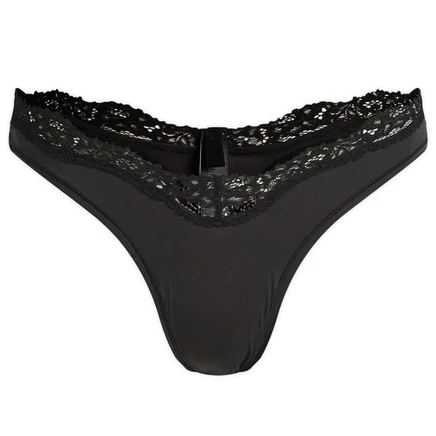 Женские трусы-стринг Skims Fits Everybody Lace Dip, оникс