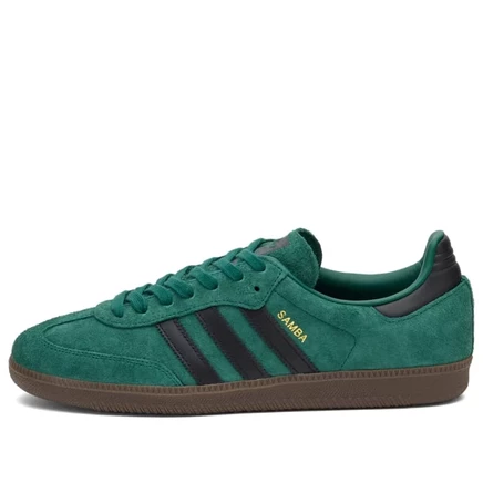 Мужские кроссовки Adidas Samba OG, зелено-черные