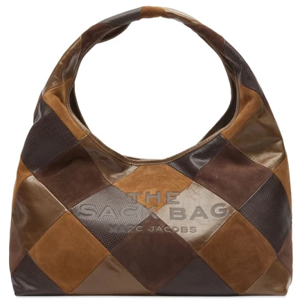 Мужская сумка Marc Jacobs Sack из замши пэчворк, коричневая