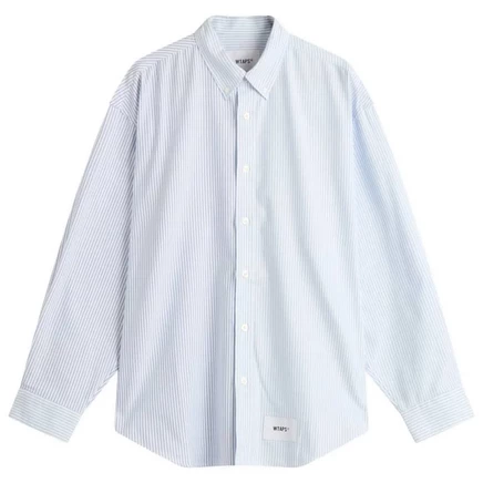Оксфордская рубашка в полоску WTAPS Coolmax blue