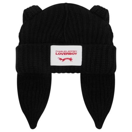 Мужская вязаная шапка charles jeffrey chunky rabbit, черная