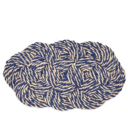 Коврик HAY Coco из кокосового волокна Swirl, сине-белый